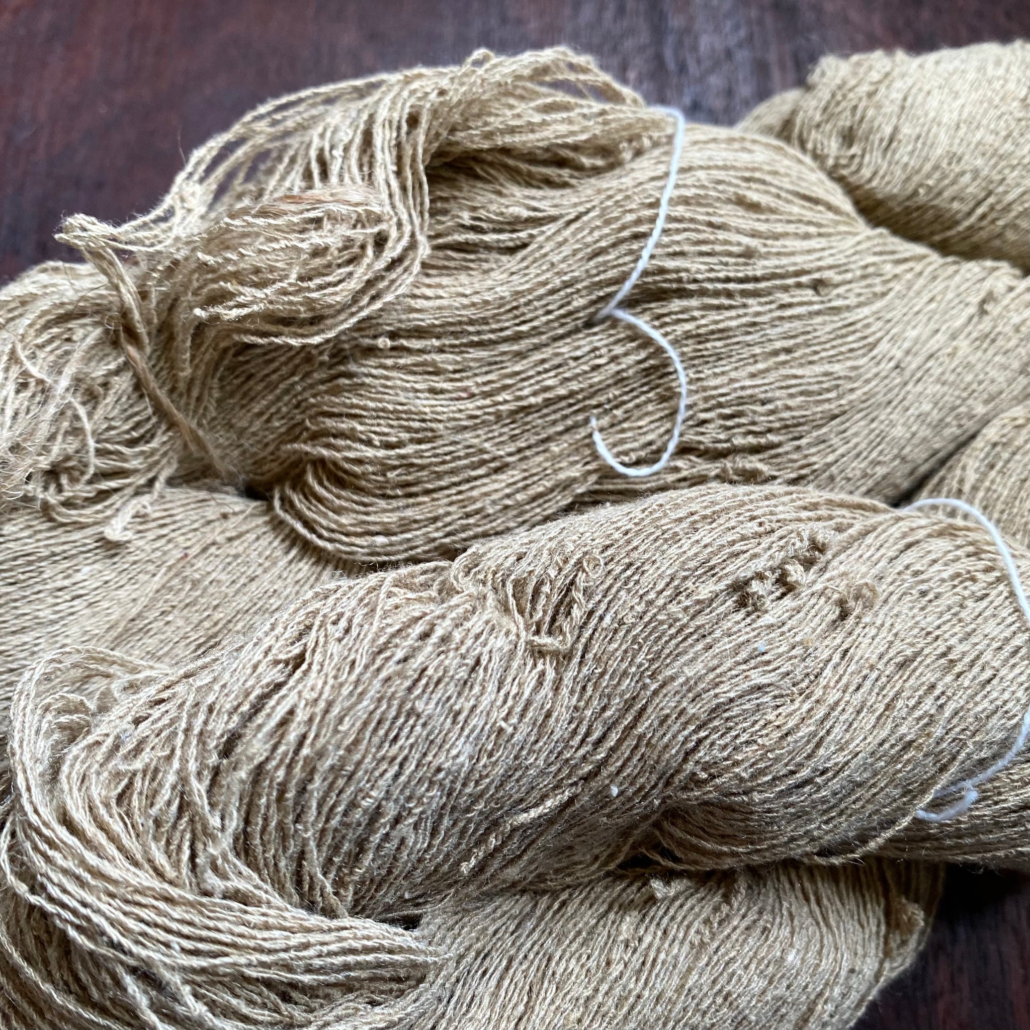 Tan Muga Wild Tussar Silk Yarn Hank
